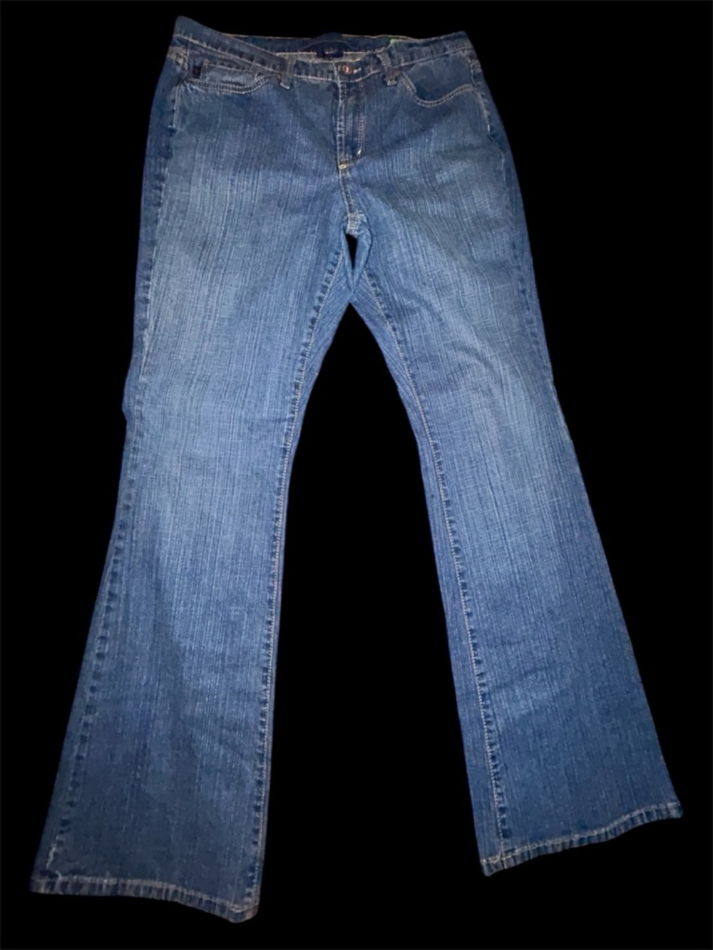 Jeanstar Mercury Women's Mid Rise Flare Leg Jeans Size 12 Blue Stretch Denim